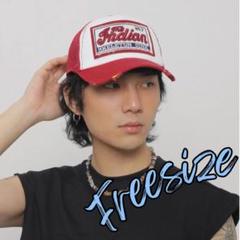 キャップ メッシュキャップ 帽子 CAP アメカジ グランジ Y2K レッド