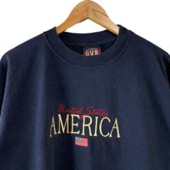 USA アメリカ AMERICA 星条旗 国旗 刺繍 ロゴ Tシャツ XL