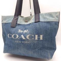 【期間限定】 COACH コーチ 91131 A4サイズ 大容量 青 デニム トートバック バッグ