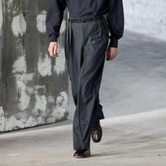 美品・希少】LEMAIRE ツータックスラックス ブルーグレー 48 美品・希少】LEMAIRE ツータックスラックス ブルーグレー 48