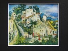 ハイム・スーチン、【セレの風景】、高級画集画、状態良好、新品高級額装付 ハイム・スーチン、【セレの風景】、高級画集画、状態良好、新品