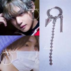No.116M フープ3連チェーン片耳ピアス 韓国 BTSテテ SUGA着用