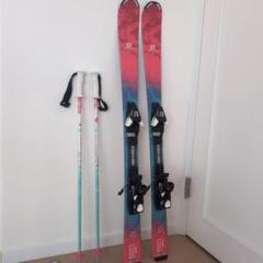 Salomonサロモンジュニアスキー ピンク/ブルー　120cm　ストックセット Salomonサロモンジュニアスキー ピンク/ブルー120cmストックセット