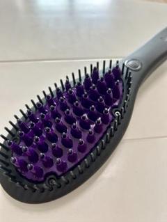 DAFNI ブラシヘアアイロン 黒/紫 約20cm ＆保湿パック5枚付き