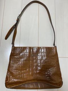 極美品　ダニエル＆ボブ　ショルダーバッグ　２way クロコ　ブラウン　A４可 BEYES別注 Daniel & Bob ジャスミン 艶色クロコ型押し COCCONE