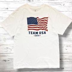 TEAM APPAREL Tシャツ デカロゴ 白 L 0189