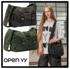 Open yy studs messenger bag チャコール Open yy studs messenger bag チャコール