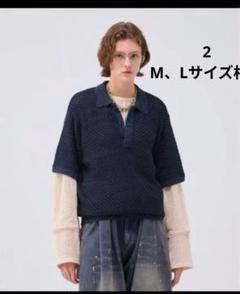 soerte マルチカラージャガードニットポロ サイズ2 MULTI COLLAR JACQUARD KNIT POLO/マルチカラージャガード