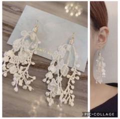 再販♡フラワーレースタッセルピアス イヤリング