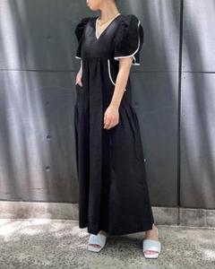 専用！solov SUMMER TRIM DRESS 黒 サイズ1 SOLOV ソロヴ SUMMER TRIM DRESS 1 レディース