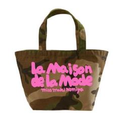 完売★野宮真貴公式グッズ★迷彩柄トートバッグバケツコットンピンクカモフラージュ