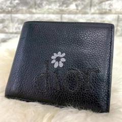 Dior ディオール ERLコラボ 二つ折り財布 レザー フラワー ロゴ