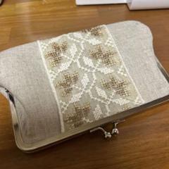 ハンドメイド　ガマ口ポーチ