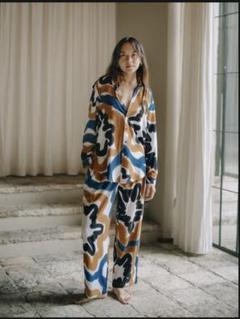 【美品】sukuhome パジャマ　バンブー ルームウェア セットアップ 総柄 SUKU HOME スクホーム セットアップ Winter Pyjamas メンズ 長袖