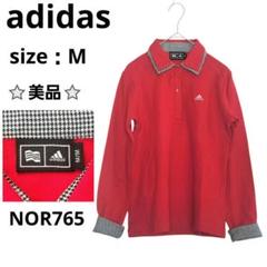 adidas 長袖ポロシャツ レディース ゴルフウェア 赤 M 初夏 スポーツ