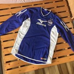 Mizuno サッカー長袖シャツ 青/白