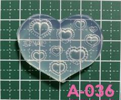 3Dネイルシリコンモールド ハート　A-036