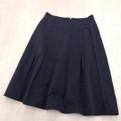 ✈極美品　MARNI　マルニ　綿 麻混　ミディ丈　フレア スカート　濃紺　M　春 ✈極美品 MARNI マルニ 綿 麻混 ミディ丈 フレア スカート 濃紺