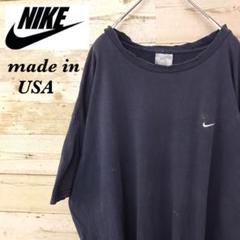 【激レア】USA製ナイキ☆スウッシュ刺繍ロゴ半袖ビッグダメージTシャツグランジ