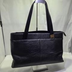 【良品】 バーバリー BURBERRY レザー トートバッグ ブラック