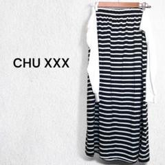 CHUXXX ワンピース ドッキング 長袖スカート カジュアル切替デザイン