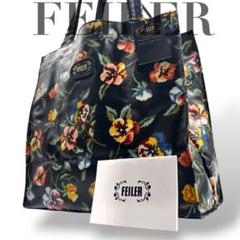 【新品タグ付き】フェイラー 花柄トートバッグ　ブラックボタニカル　手提げ肩掛け
