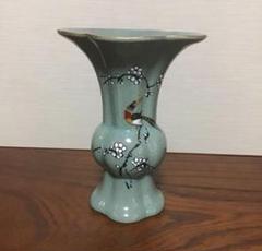 清】宋時代 耀州窯 刻花鳳鳥紋持壺22x18㎝古置物 古擺件 唐物