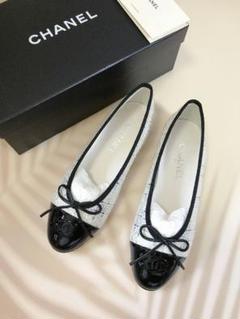 【36.5Size】シャネル CCマーク フラット バレリーナ ツイード