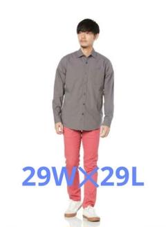 メンズチノパン スリムフィット カジュアル ストレッチ 29W 29L