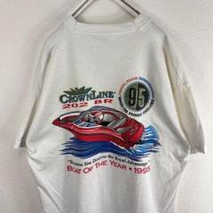 USA製 90s crown line シングルステッチ Tシャツ 白Tシャツ