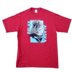 90sジャージーズUSA製アラスカ セイウチTシャツ レッドＸＬ