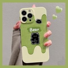 くま 【新入荷】 アイス スマホケース iPhone15ProMax 抹茶