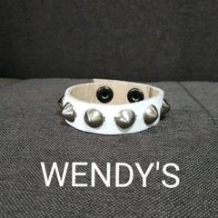 WENDY'S 鋲 スパイク リストバンド 白 1連 送料込み
