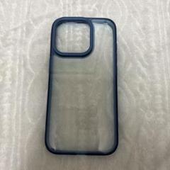 iPhone15Pro用ケース 強化ガラス カメラスタンド ブルー