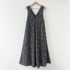 BEARDSLEY ツイードフレアワンピース　ブラック　1