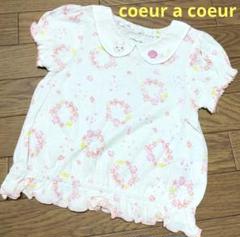 coeur a coeur　半袖Tシャツ　襟付き　ポロシャツ　綿100%　貝殻