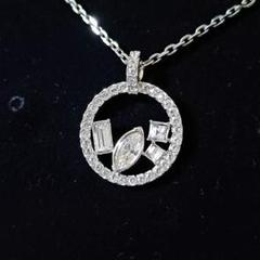 スワロフスキー♥ネックレス シルバー サークル 小ぶり 美品 SWAROVSKI