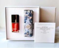 DIOR レッドネイルカラー 口紅セットギフトボックス付き チェーンバッグ付き！Dior2021年クリスマスコフレのリップセット