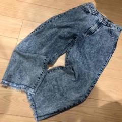 ケミカルワイドデニムパンツ フリンジ w closet ニコアンド ビームス