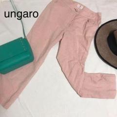 ★美品　ungaro クロップドパンツ　M ギンガムチェック　ゴルフ　ピンク