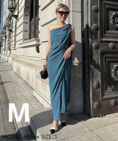 JENNE ドレープワンショルダーワンピース　M ドレス