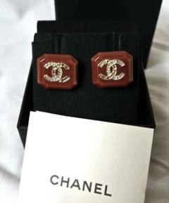 2023AW シャネル CHANEL ピアス ゴールド ロゴ レジンベース