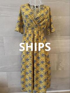 美品♡SHIPS Colorsシップス　花柄 ロングワンピース　黄色