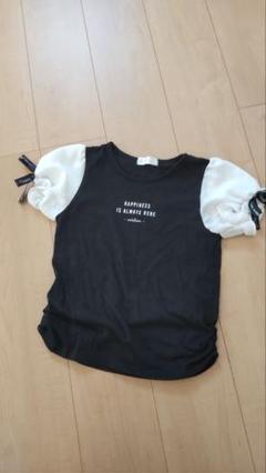 パフスリーブ Tシャツ 黒 白 140