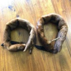 美品毛皮ミンクリアルファーマフラーキツネ狐ブラウン成人式お正月