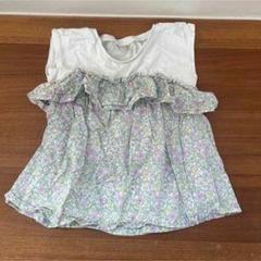 フラワープリント フリルトップス 100cm