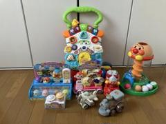 アンパンマン 他 おもちゃセット (アイスクリーム クレープ 消防車 手押し車)