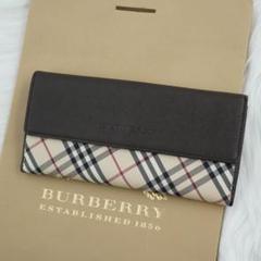 新品同様　BURBERRY LONDON 長財布　ノバチェック　ブラウン　希少