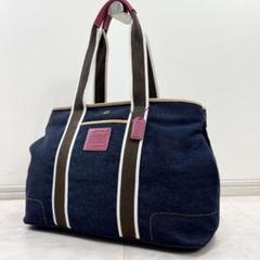COACH デニム系 トートバッグ ネイビー