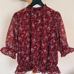 『AS KNOW AS』 トップス 赤 花柄